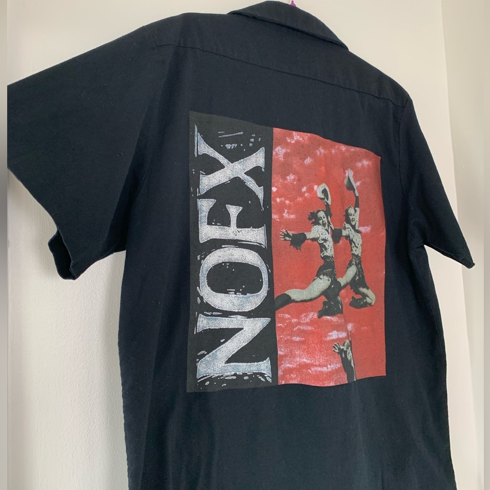 RARE VTG 1994 NOFX Punk In Drublic Rock N Roll Occupational Wear Button Up Shirt - Picture 7 of 10